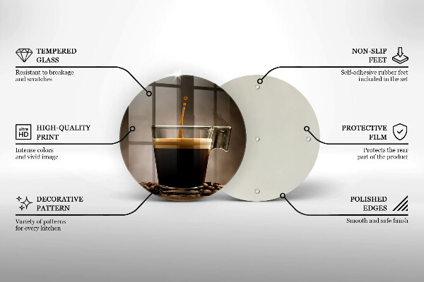 Üveg vágódeszka Üveg és kávébab