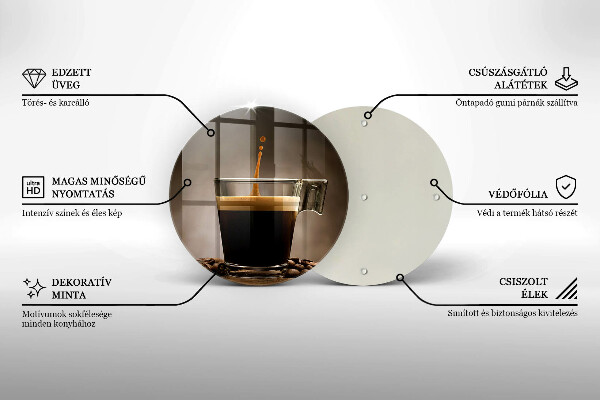 Üveg vágódeszka Üveg és kávébab