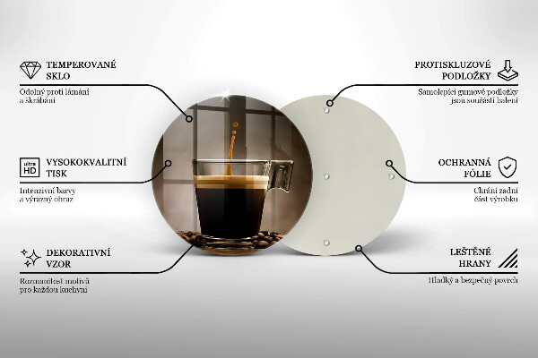 Üveg vágódeszka Üveg és kávébab