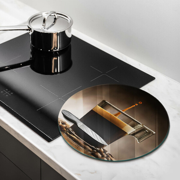 Üveg vágódeszka Üveg és kávébab