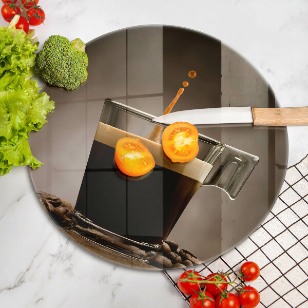 Üveg vágódeszka Üveg és kávébab