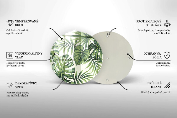 Üveg vágódeszka Monstera levelek illusztráció