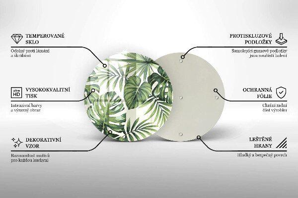 Üveg vágódeszka Monstera levelek illusztráció