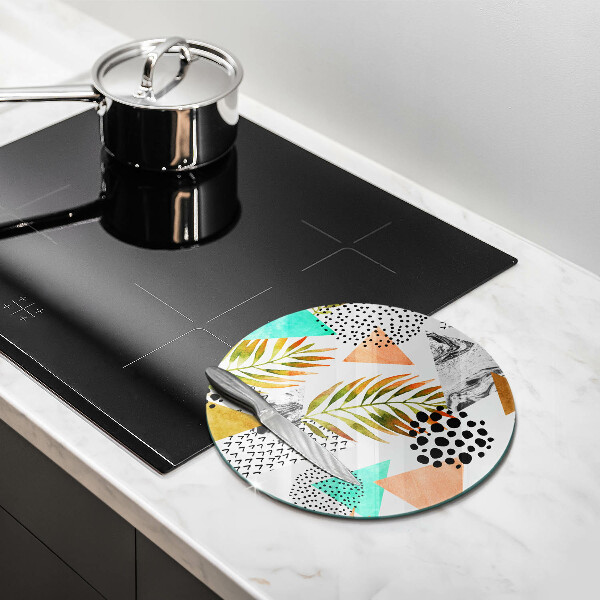 Üveg vágódeszka Boho levelek minta