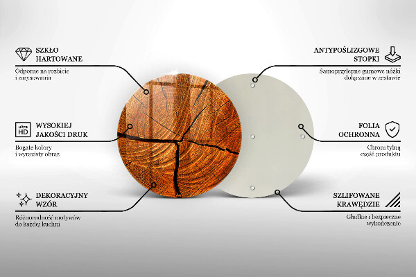 Üveg vágódeszka Fa törzsszerkezet