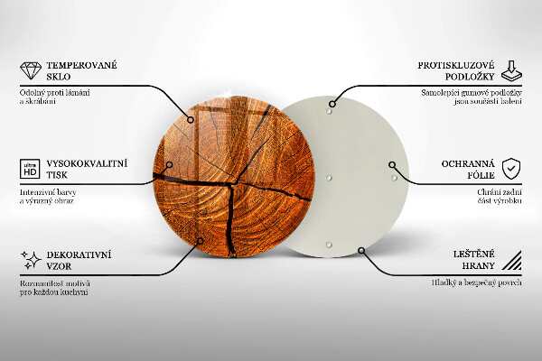 Üveg vágódeszka Fa törzsszerkezet