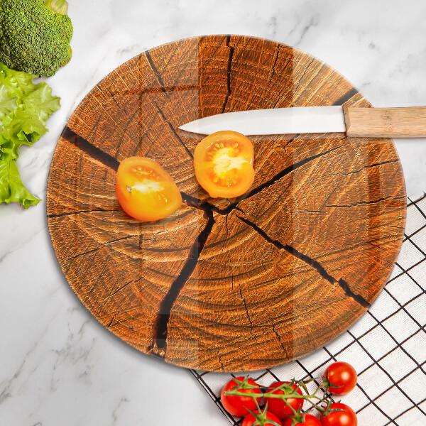 Üveg vágódeszka Fa törzsszerkezet