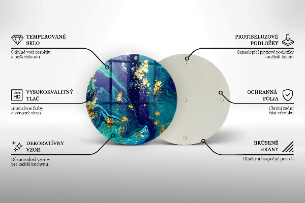 Üveg vágódeszka Absztrakció arannyal