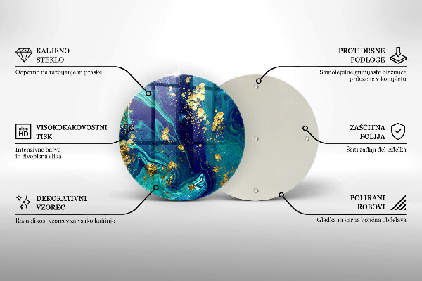 Üveg vágódeszka Absztrakció arannyal
