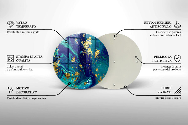 Üveg vágódeszka Absztrakció arannyal