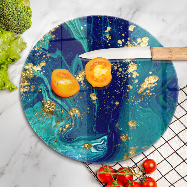 Üveg vágódeszka Absztrakció arannyal