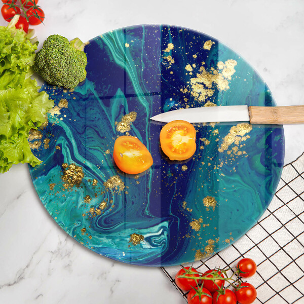 Üveg vágódeszka Absztrakció arannyal