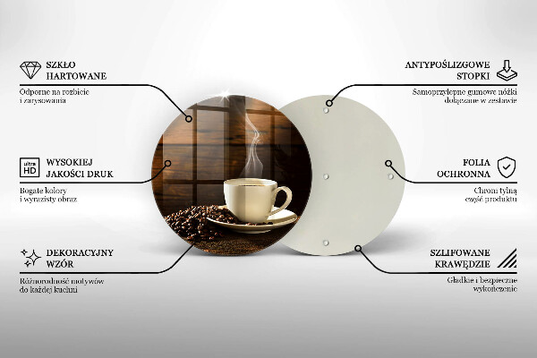 Üveg vágódeszka Fa kávéscsésze