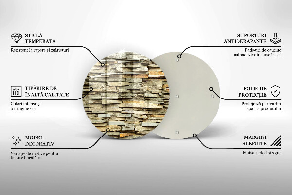 Üveg vágódeszka Díszítő kövek