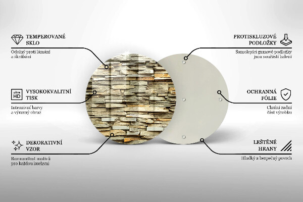 Üveg vágódeszka Díszítő kövek