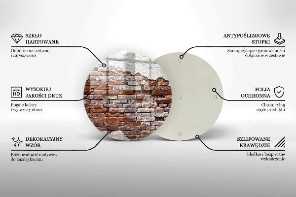 Üveg vágódeszka Régi tégla és beton fal