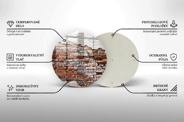 Üveg vágódeszka Régi tégla és beton fal