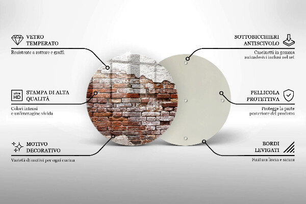 Üveg vágódeszka Régi tégla és beton fal