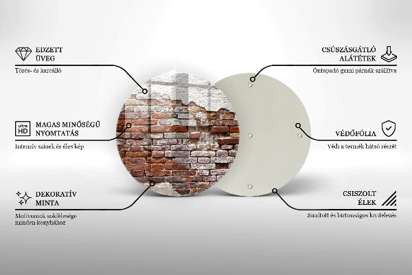 Üveg vágódeszka Régi tégla és beton fal