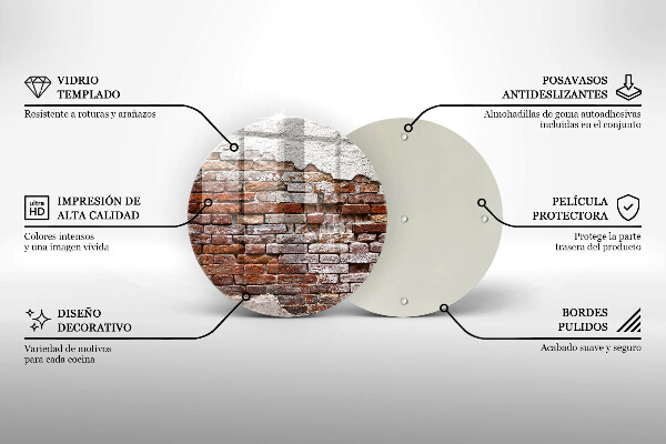 Üveg vágódeszka Régi tégla és beton fal