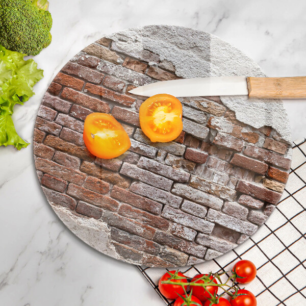 Üveg vágódeszka Régi tégla és beton fal