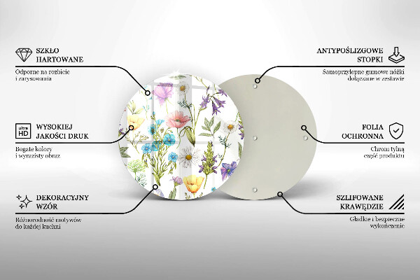 Üveg vágódeszka Virágok illusztráció