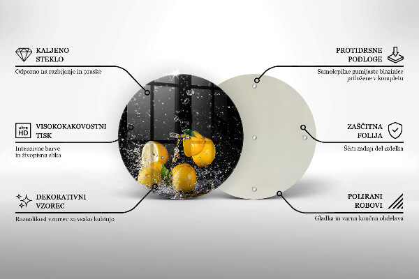 Üveg vágódeszka Lédús citrom gyümölcs