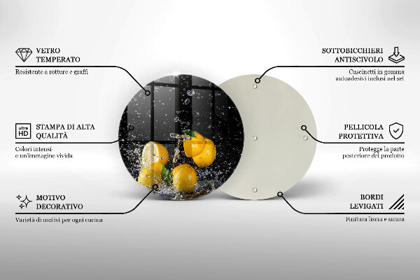 Üveg vágódeszka Lédús citrom gyümölcs