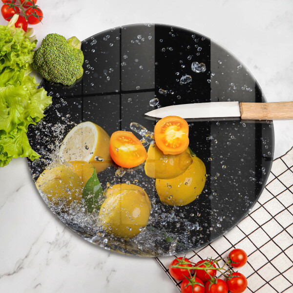 Üveg vágódeszka Lédús citrom gyümölcs