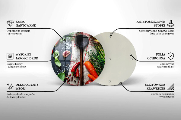 Üveg vágódeszka Konyhai étel