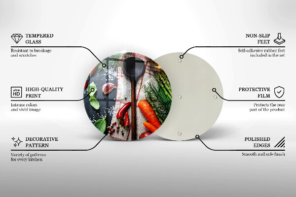 Üveg vágódeszka Konyhai étel