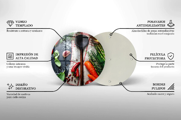 Üveg vágódeszka Konyhai étel