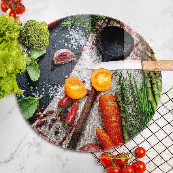 Üveg vágódeszka Konyhai étel