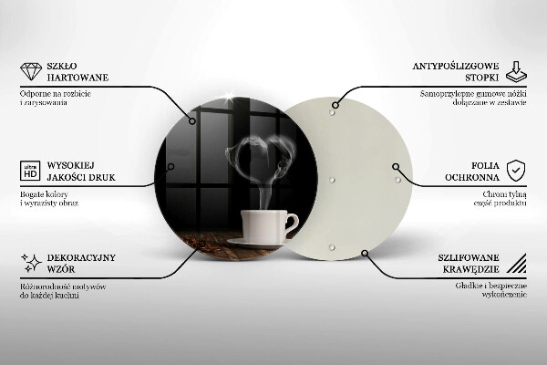 Üveg vágódeszka Kávéscsésze szív