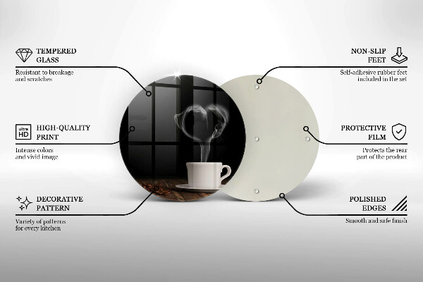 Üveg vágódeszka Kávéscsésze szív