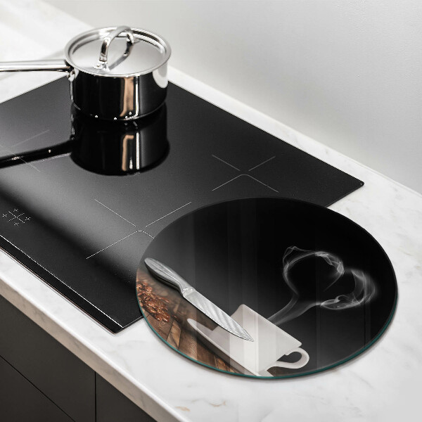 Üveg vágódeszka Kávéscsésze szív