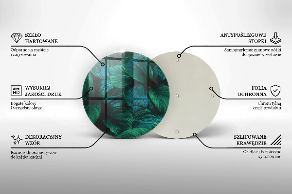 Üveg vágódeszka Dzsungel levelei