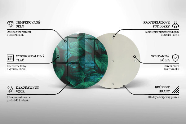 Üveg vágódeszka Dzsungel levelei