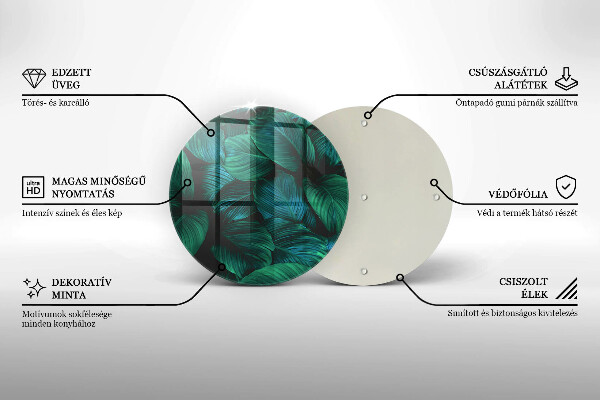 Üveg vágódeszka Dzsungel levelei