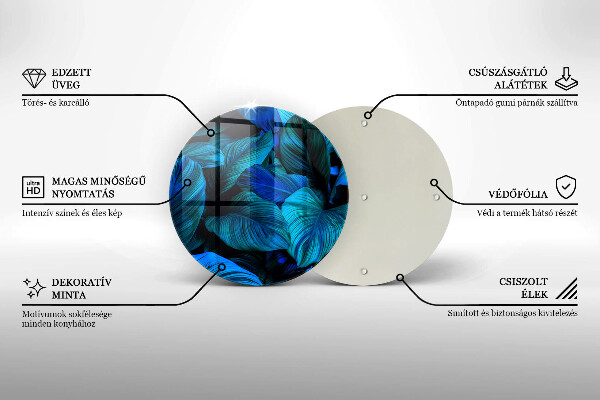 Üveg vágódeszka Dzsungel növényzet levelei