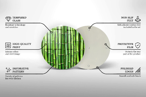 Üveg vágódeszka Természetes bambuszok