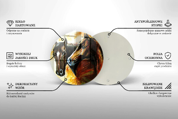 Üveg vágódeszka Állatok lovak