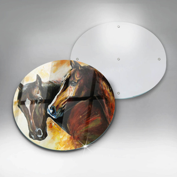Üveg vágódeszka Állatok lovak
