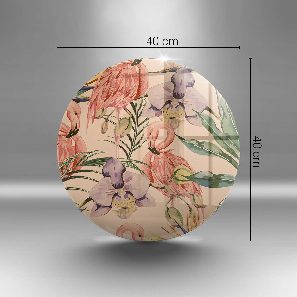 Üveg vágódeszka Flamingók illusztráció