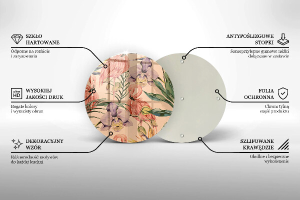 Üveg vágódeszka Flamingók illusztráció