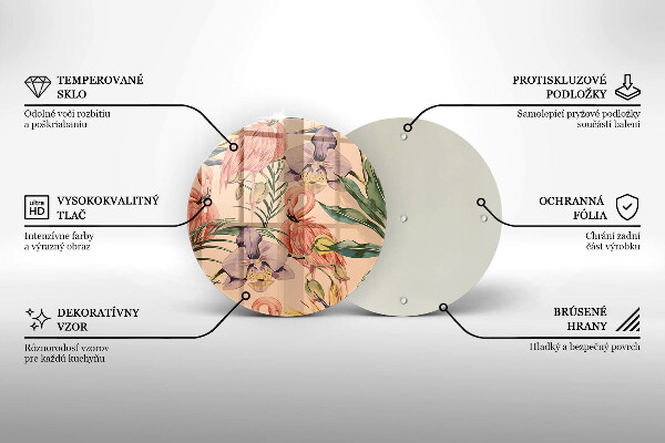 Üveg vágódeszka Flamingók illusztráció