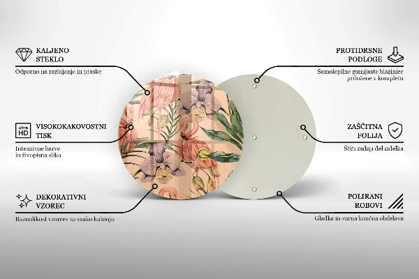 Üveg vágódeszka Flamingók illusztráció