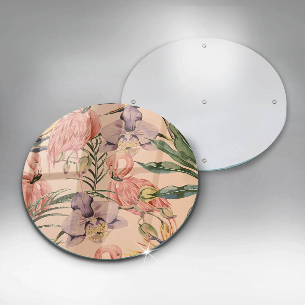 Üveg vágódeszka Flamingók illusztráció