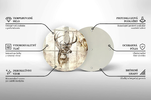 Üveg vágódeszka Szarvas állat illusztráció