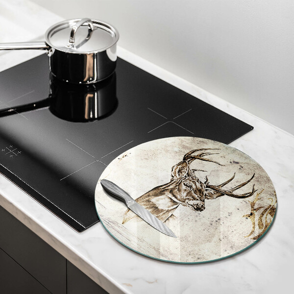 Üveg vágódeszka Szarvas állat illusztráció